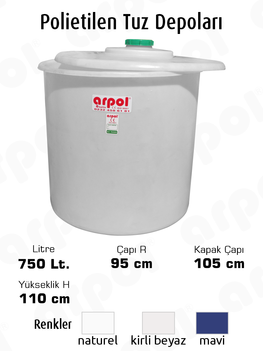 polietilen tuz ve salamura tanklar� 750 lt